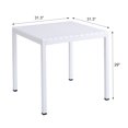 thumbnail image 5 of XDECO Patio Square Dining Table for 4, Plastic Kitchen Side Table with Metal legs, Outdoor Side Table for Backyard, Deck, Yard, Garden, Poolside, White, 5 of 9