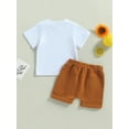 thumbnail image 4 of Coduop Newborn Baby Father's Day Outfit Set Short Sleeve Daddy T-Shirt and Shorts 2Pcs Set, 4 of 9