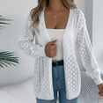 thumbnail image 5 of Fewfanhot Cardigan Sweaters for Women Long Sleeve Open Front Knitted Crop Cardigan Drop Shoulder Knit Bolero Shrug Sweater, 5 of 8