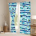 thumbnail image 3 of Manfei Artistic Fish Blackout Curtains, Sea Striped Window Curtains Pack of 2 (38x45 Each), Blue, 3 of 6