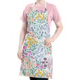 thumbnail image 5 of Pioneer Flower Floral Print Pattern Apron-Garden Aprons for Women with Pockets-Cotton Linen Waterproof Kitchen Cooking Gardening Aprons Adjustable for Kitchen,Cooking,BBQ and Salon 33x27 Inch, 5 of 7