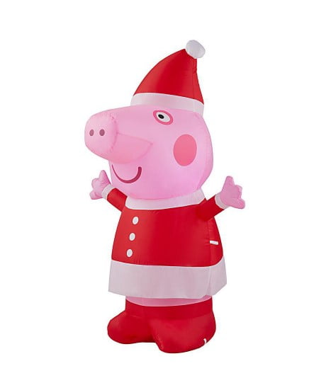 3 5 Ft Inflatable Peppa Pig In Santa Outfit Christmas Decoration Walmart Com