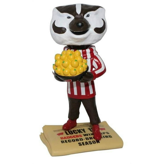 Bucky Badger Wisconsin Badgers Newspaper Base Bobblehead NCAA