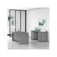 thumbnail image 2 of Bush Business Furniture C 59 Bow Front Desk and Credenza w/Mobile File Cabinets Platinum Gray, 2 of 8