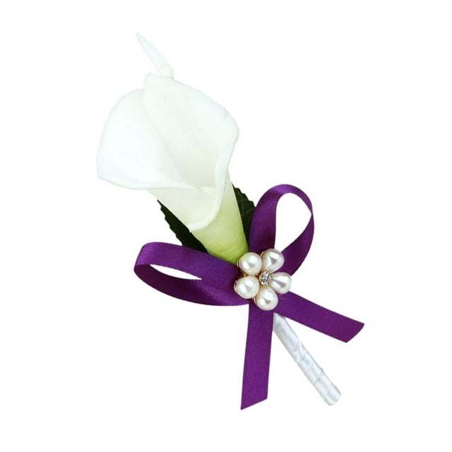 Ramilletes de boda de estilo europeo Yuyangstore Flores artificiales para El ojal del novio