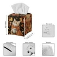 thumbnail image 3 of FUIALDOLG Maple Leaves Cat Tissue Box Cover Square, Waterproof PU Leather Car Tissue Holder Facial Napkin Organizer Fashion Fall Decor on Table and Bathroom, Office, 3 of 7