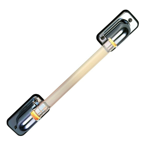 Lumagrip Clear Acrylic Lighted Exterior Grab Bar | 17-1/2" Length, 12" Handle | Chrome Brackets | Made in USA