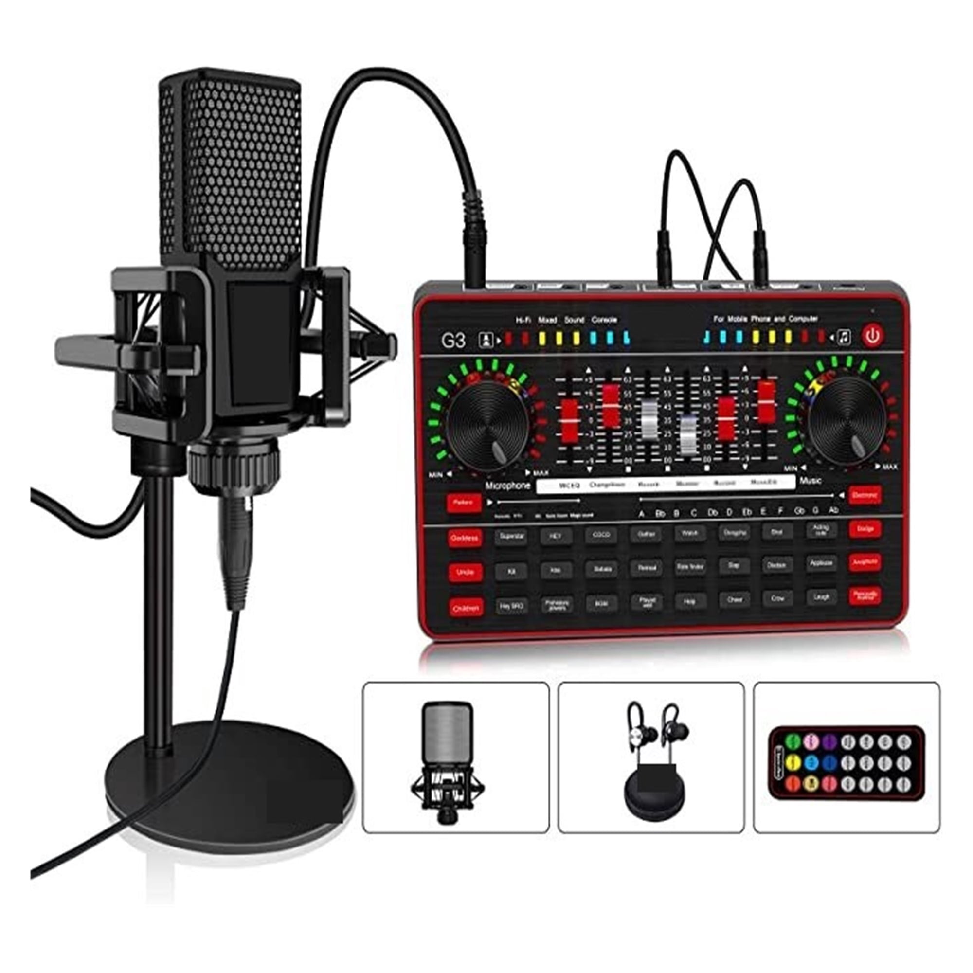 Sound Card Microphone Audio USB Headset Webcast Live Sound Card Interface External Usb Sound Card For Singing