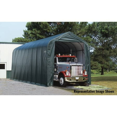 14' x 36' x 16' Peak Style Shelter, Green