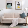 thumbnail image 3 of Prelife 68"W Loveseat Sofa, Mid Century Love Seat Couches for Living Room, Modern Decor Upholstered Small Couch for Bedroom, Solid and Easy to Install Love Seats Furniture, Beige, 3 of 8