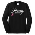 thumbnail image 2 of Wild Bobby Strong Joshua 1:9 Breast Cancer Breast Cancer Awareness Men Long Sleeve Shirt, Black, Small, 2 of 6