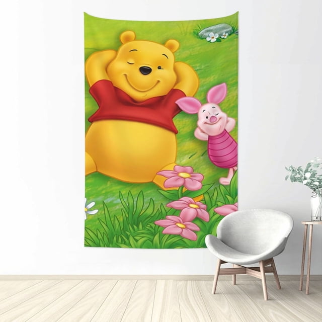 Tapiz de cerdito para dormitorio, estampado artístico para colgar en la pared, pósteres estéticos, tapices de fondo para sala de estar, dormitorio, regalo para fanáticos, 60 x 51 pulgadas