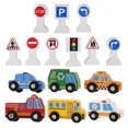 thumbnail image 4 of 1 Set Wooden Vehicles and Traffic Signs For Children Toy Wooden Road Construction Traffic Sign, 4 of 5