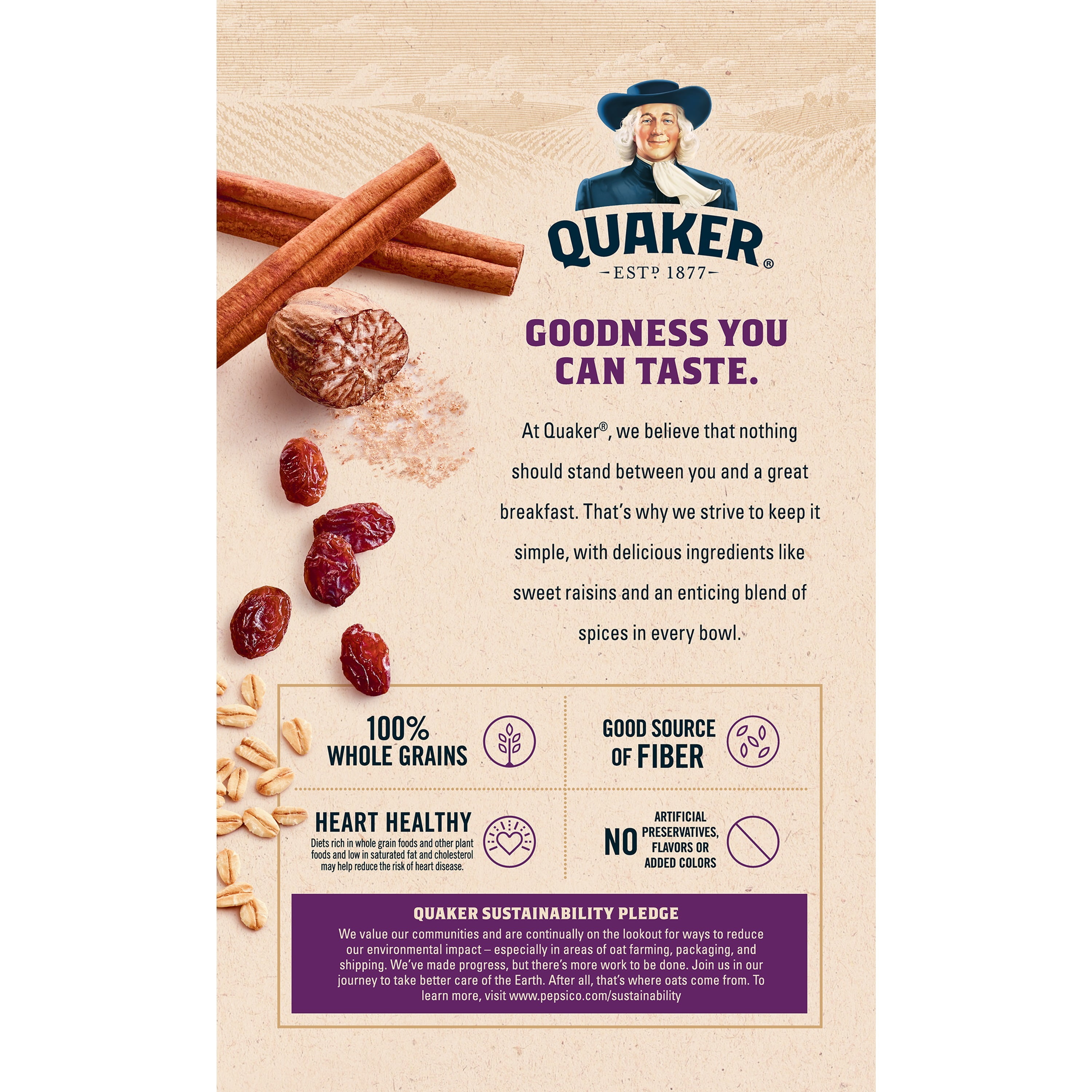 Quaker Instant Oatmeal Raisins & Spice 1.51 oz 10 Packets