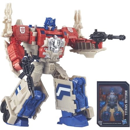 Transformers Generations Titans Return Leader Class Powermaster Optimus Prime and Autobot Apex