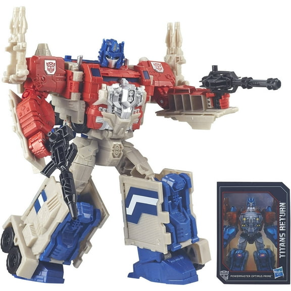 Transformers Generations Titans Return Leader Class Powermaster Optimus Prime and Autobot Apex