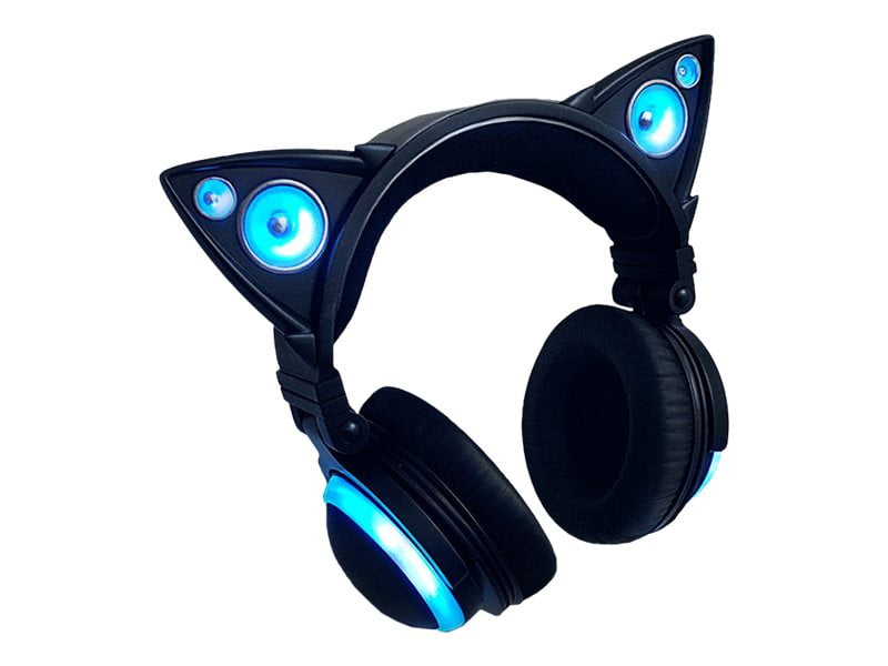 Brookstone Wired Cat Ear Headphones with mic full size wired 3.