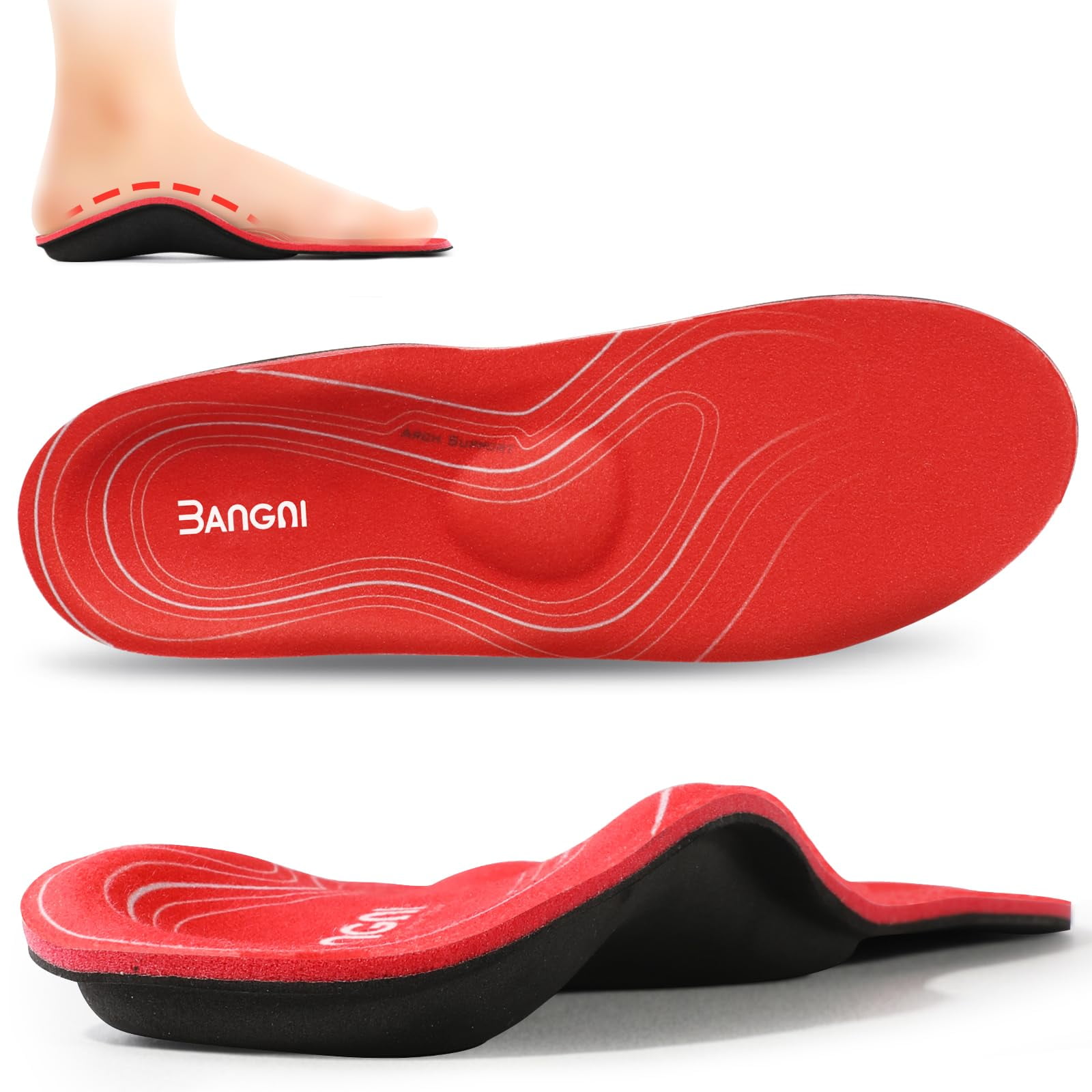 Plantar Fasciitis Nike Anti Pronation 3ANGNI Arch Support Insoles