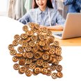 thumbnail image 5 of Leadrop 100Pcs Wooden Decorative Buttons Solid Color Sewing Clothing Scrapbook DIY Craft, 5 of 11
