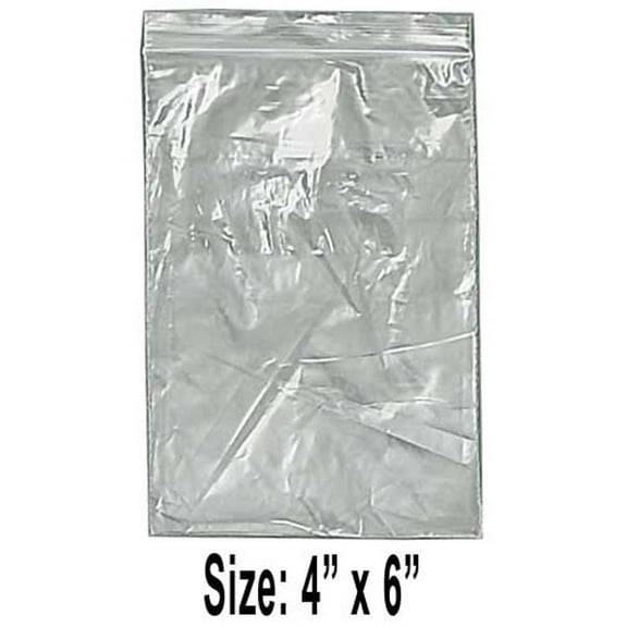 HAWK 1000 Count Plastic Resealable Bags | 4" x 6" (10.2 cm x 15.2 cm) | Robust 2.5 mil Thickness | 1 Side at 1.25 mil | Multipurpose Storage Solution | Durable & Reusable