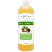 Macadamia Nut Oil by Velona - 32 oz | 100% Pure and Natural Carrier Oil | Refined, Cold pressed | Cooking, Skin, Hair, Body & Face Moisturizing | Use Today - Enjoy Results