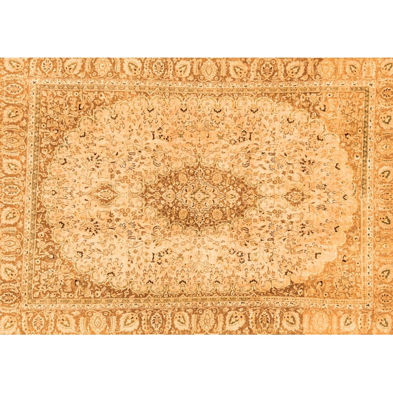 Ahgly Company Indoor Rectangle Abstract Orange Modern Area Rugs, 5' x 7'
