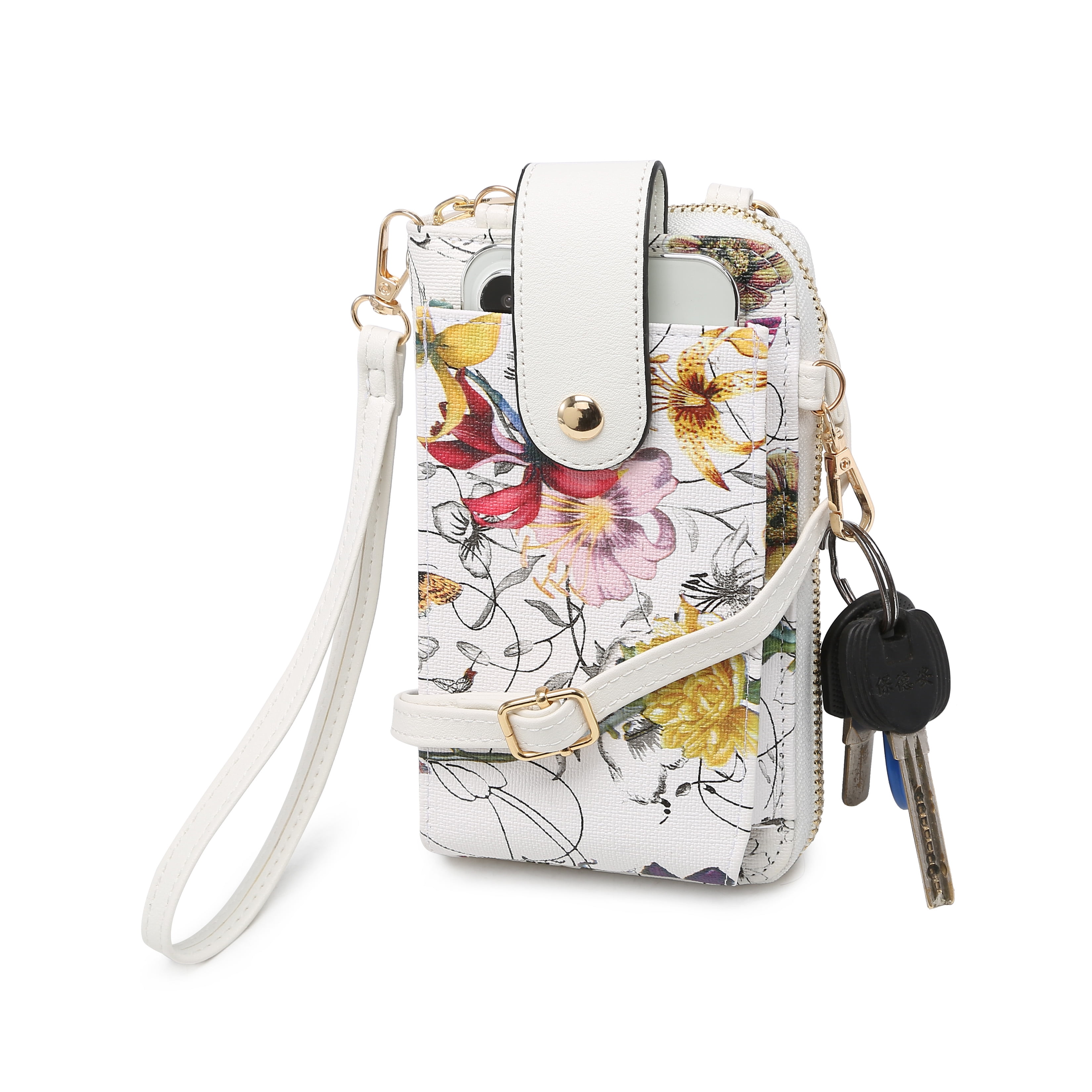 Women Fashion Floral Crossbody Bag Cell Phone Purse Handbag Wallet Shoulder Bag 