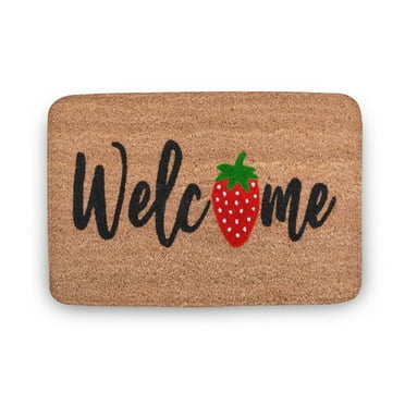 Strawberry Welcome Doormat, Cute Doormat, Summer Doormat, Strawberry Doormat, Summer Decor, Welcome Mat, Outdoor Rug, Front Door Mat, Welcome Mat,Indoor Doormat,Front Back Door Mat 16”x24”