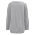 thumbnail image 5 of Oversized Sweatshirt for Women Solid Color Crew Neck Side Slit Pullover Loose Fit Comfy Long Sleeve Tops, 5 of 5