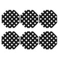 thumbnail image 2 of Pofeuu Black and White Polka Dot Print Leather Coasters Set of 6, Round Cups Mugs Mat Pad for Home Kitchen Heat Resistant Drink Coasters,Octagon, 2 of 7