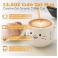 thumbnail image 3 of Taza De Cerámica Kawaii De Gatito Lucky Cat Con Holder Tapa Y Cuchara 400ml Blanco, 3 of 4