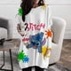 thumbnail image 1 of Autumn Women's T-Shirt Casual Holiday Weekend T-Shirt Long Sleeve Disney Stitch Print Crew Neck Basic Pocket T-Shirt PulloverS Gao Jinjia LED, 1 of 2