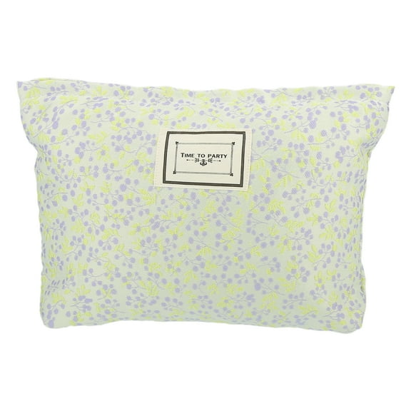 Unique Bargains Canvas Makeup Bag Large Capacity Makeup Pouch Cosmetic Pouch Women Cosmetic Bags Flower Pattern Green
