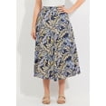 thumbnail image 2 of Woman Within Plus Size Print Linen-Blend Midi Skirt (Petite Available), 2 of 6