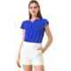 thumbnail image 1 of Allegra K Camiseta Manga Tulipán Cuello En V Básico Para Mujer Azul XS, 1 of 6