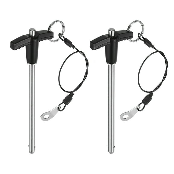 Uxcell 2Pack T Handle Lock Pins, 6mm x 80mm Usage Length Stainless Steel Push-Button Quick Release Pin