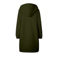 thumbnail image 5 of Tiweut Coats for Womens Fall Winter Warm Long Sleeve Hooded Drawstring Zipper Open Thin Long Cardigans Outwear Tops Army Green,3XL, 5 of 6