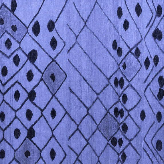 Ahgly Company Machine Washable Indoor Square Solid Blue Modern Area Rugs, 5' Square