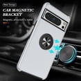thumbnail image 2 of JTCASES for Googl Pixel 8 Pro Case, Car Mount Bracket 2-layer Hybird Shockproof PC TPU Anti-fall Slim Fit Lightweight Magnetic Cover for Googl Pixel 8 Pro - Silver, 2 of 7
