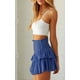 thumbnail image 5 of Falda casual A Line Faldas novedosas Falda plisada con dobladillo con volantes Cintura alta para mujer FLhrweasw Para estrenar, 5 of 7