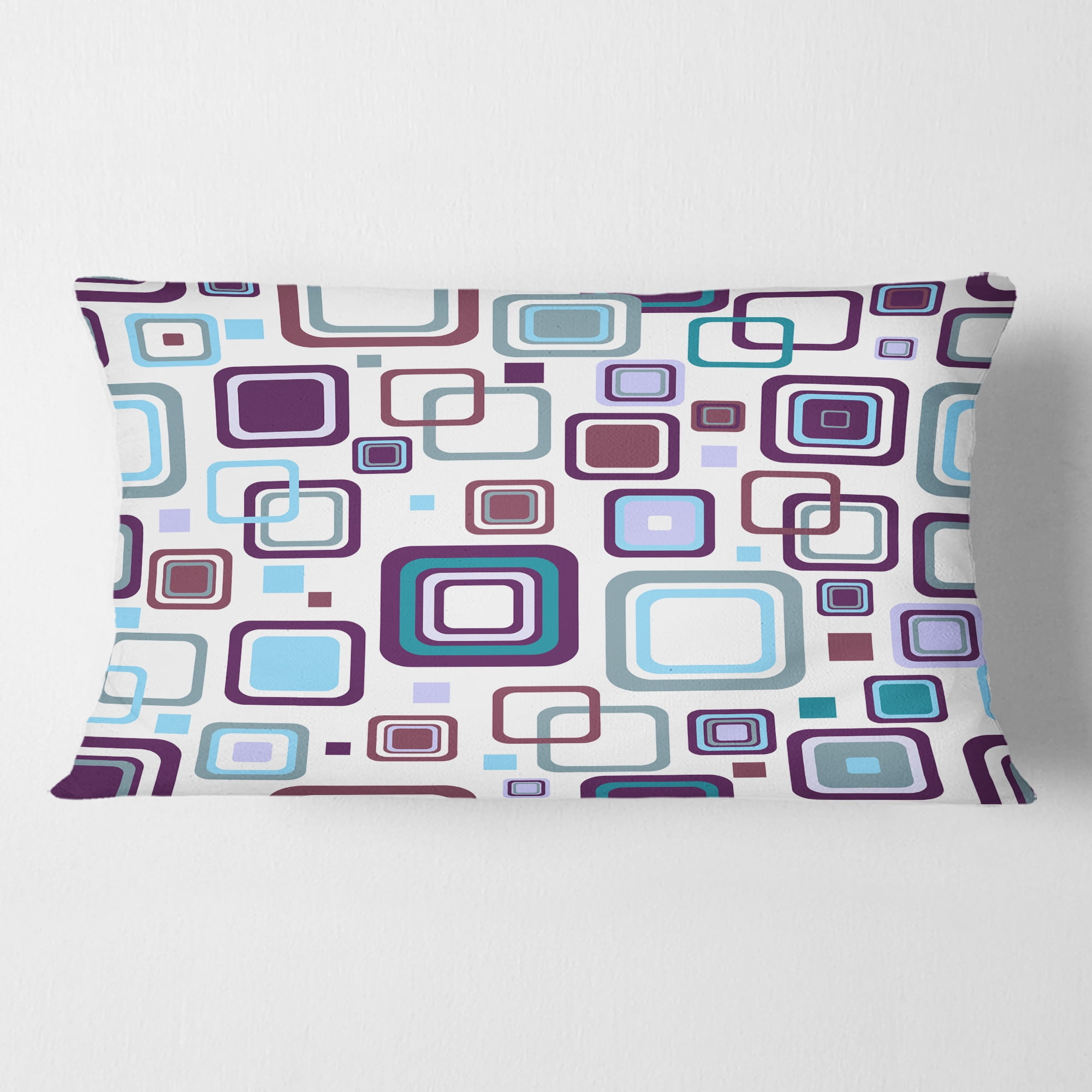 Designart Retro Square Design I' Mid-Century Modern Throw Pillow - 12x20