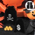 thumbnail image 2 of 4 bolsas de monedas de tesoro pirata para Halloween, bolsas de monedas doradas, 2 of 7