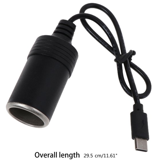 COOLHOOD USB C to Car Cable Converter up to 12V 3A 36W USBC for Vehicle Electrical Devices