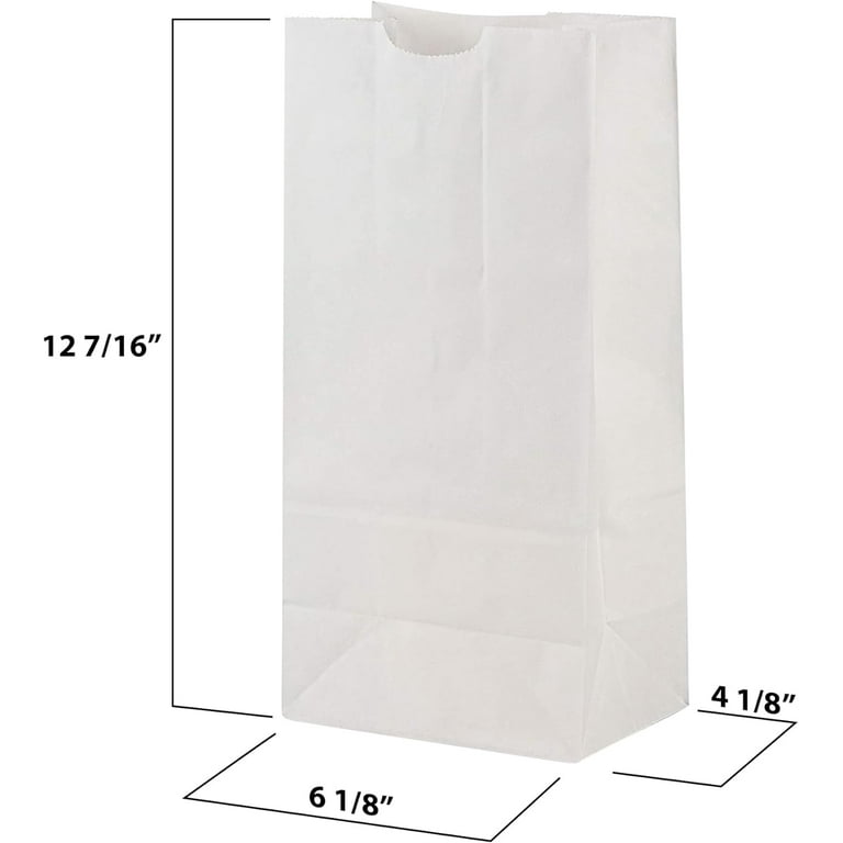 MT Products 3 lb Kraft White Paper Bag Keeps Food Fresh - Pack of 100, Adult Unisex, Size: 3 lbs