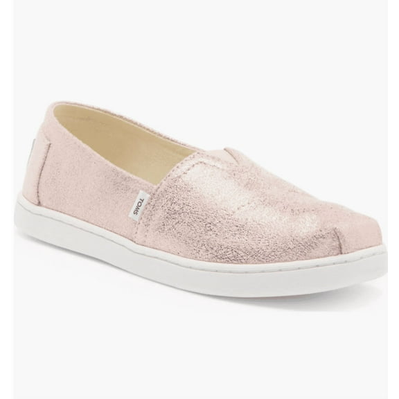 TOMS Youth Girl's Alpargata Loafer Flat Size 5Y Rose Gold Slip-on Style
