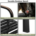 thumbnail image 5 of Legahome Metal Outdoor Bench, 50" Iron Patio Loveseat Bench Waterproof Garden Bench, Leisure Sofa Chair Front Porch Bench, Heavy-Duty Park Seating with Vintage Iron Art Backrest, Backyard Deco, Black, 5 of 12