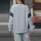 thumbnail image 3 of Ailaofu Women's Casual Sweatshirt Crew Neck Color Block Loose Pullover Tops Side Slit, 3 of 5