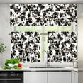 thumbnail image 5 of Black Cow Spot Print 3 Piece Kitchen Window Curtain Panel Tiers and Valance Set Kitchen Curtain Set Kitchen Curtain Set with Valance Home Decor 53.9x17.7 Inch+27.5x24 Inch*2, 5 of 5