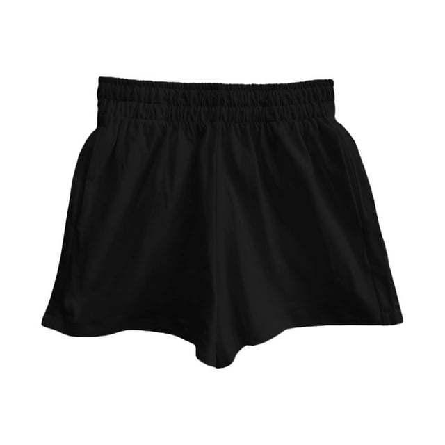 Qarigey Pantalones cortos de algodón y poliéster para mujer, pantalones de chándal de verano fáciles de combinar, informales, elegantes, de Prendas para la parte inferior del cuerpo Negro METRO
