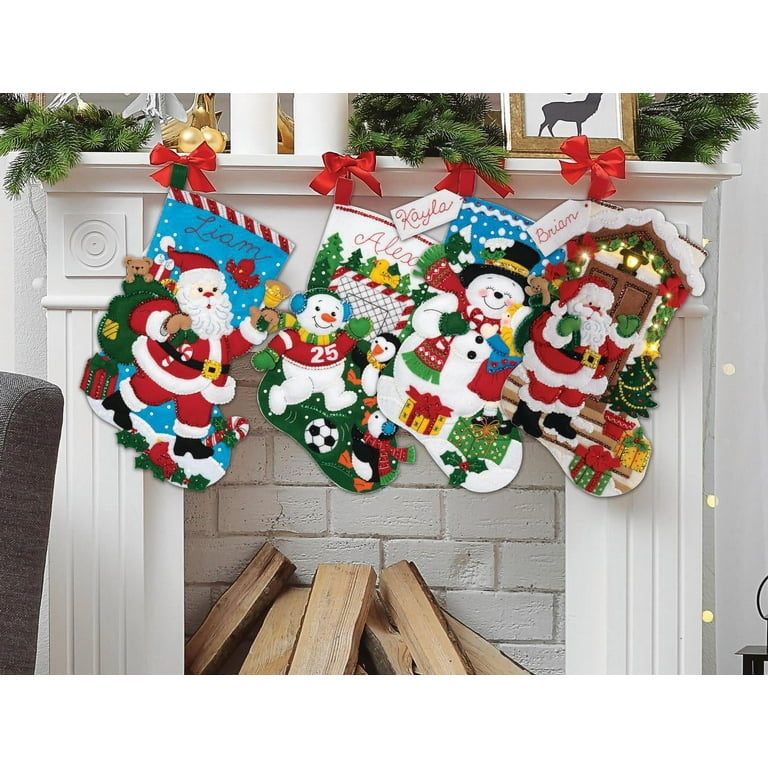 Bucilla Felt Applique Christmas Stocking Kit, Artic Santa